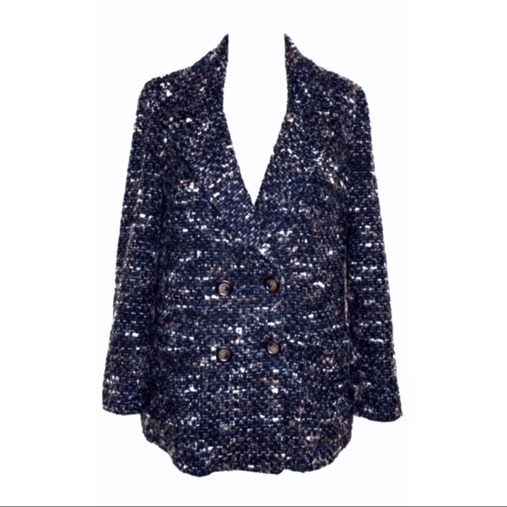 J. Jill Angora/Mohair/Wool Boucle Tweed Blazer L